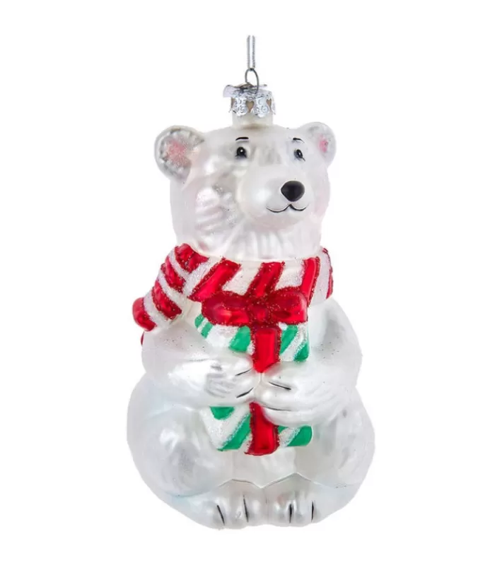 Boutique de Noël Animaux*Polar Bear Glass Ornament