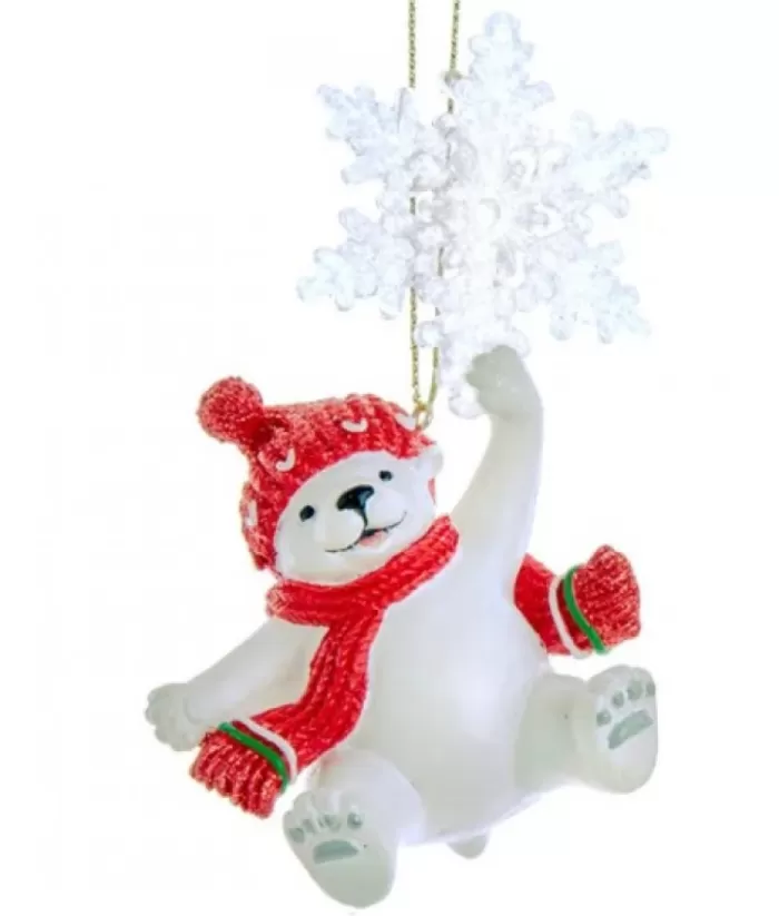 Boutique de Noël Polar Bear With Snowflake Ornament