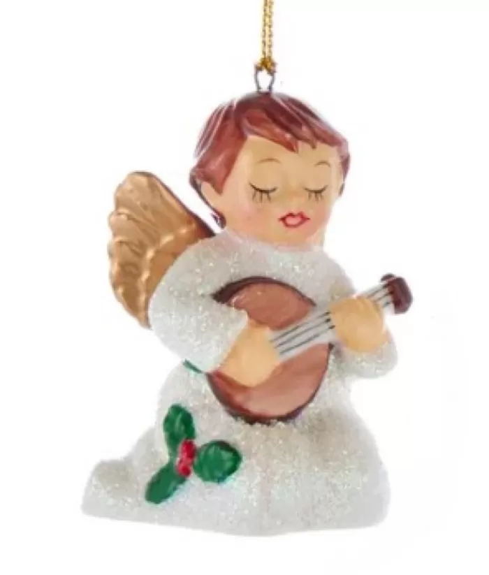 Boutique de Noël Porcelain Angel With Banjo Ornament