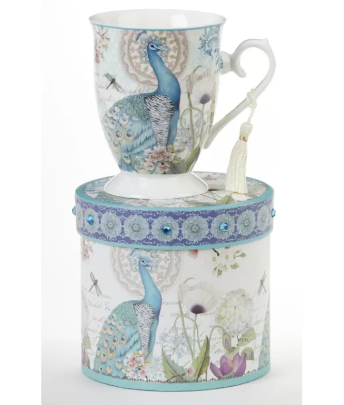 Boutique de Noël Vaisselles De Noël*Porcelain Mug, Peacock