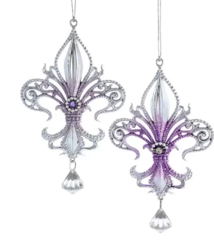 Boutique de Noël Purple Fleur De Lys Ornament