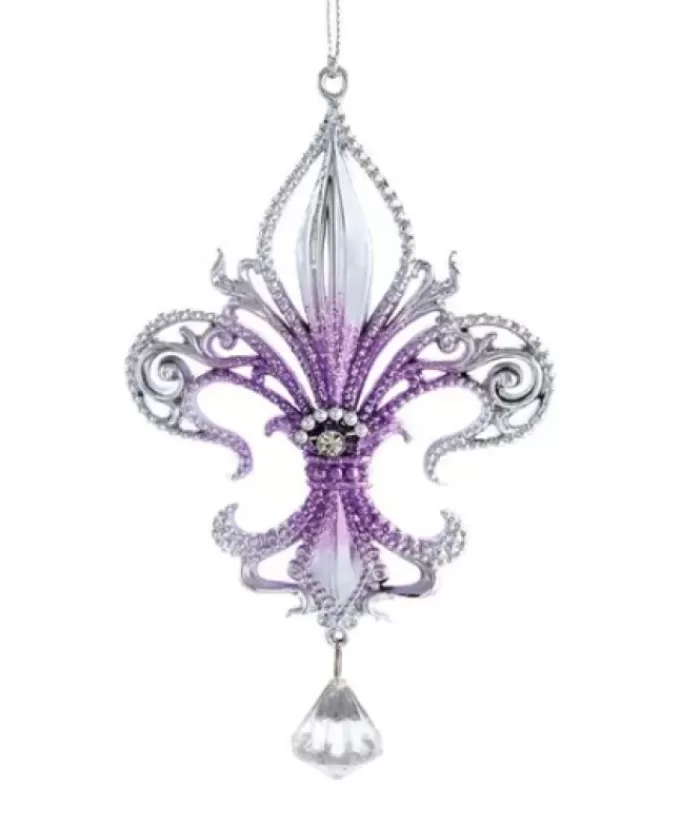 Boutique de Noël Divers*Purple Fleur De Lys Ornament