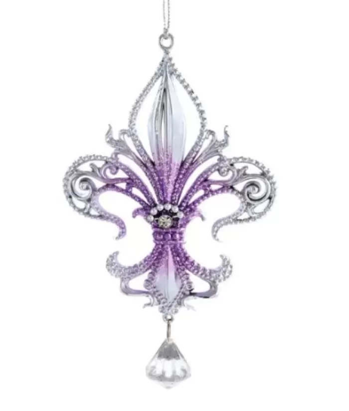 Boutique de Noël Purple Fleur De Lys Ornament