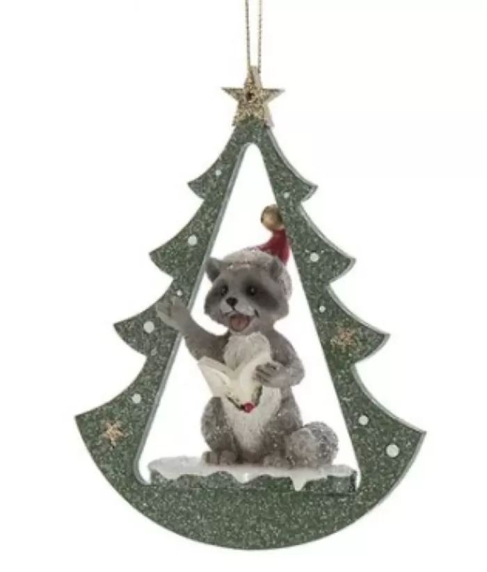 Boutique de Noël Raccoon In Arch Ornament