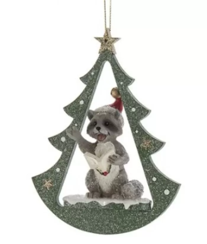 Boutique de Noël Animaux*Raccoon In Arch Ornament