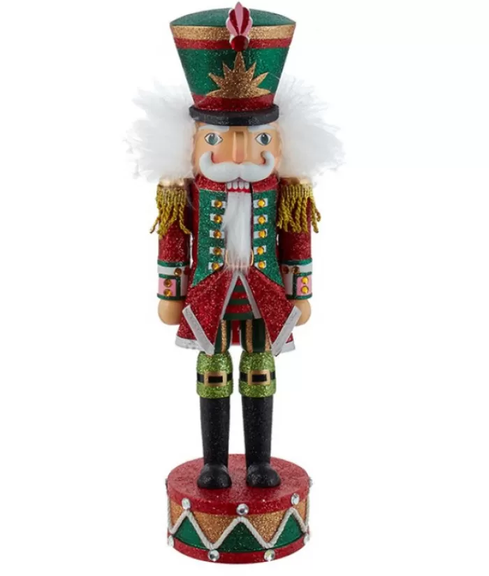 Boutique de Noël Ballet & Casse-Noisettes*Red And Green Nutcracker On Drum 15" Tall