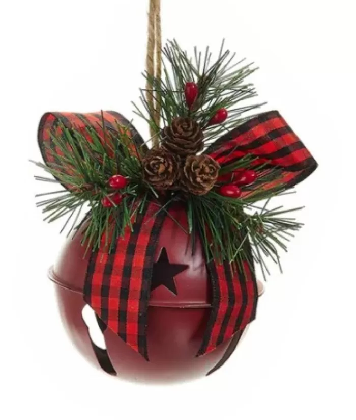 Boutique de Noël Divers*Red And Rustic Bell Ornament