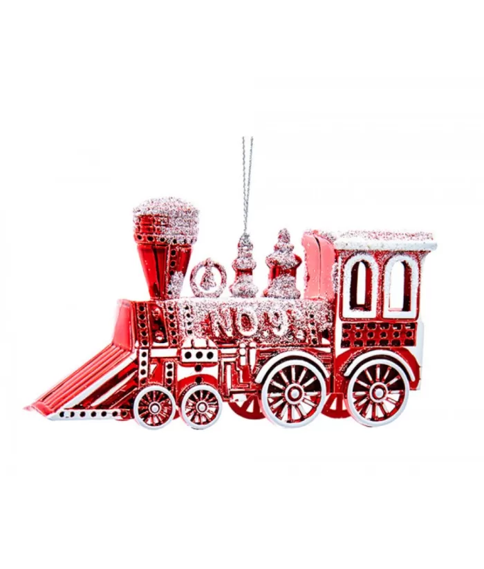 Boutique de Noël Red And White Train Ornament