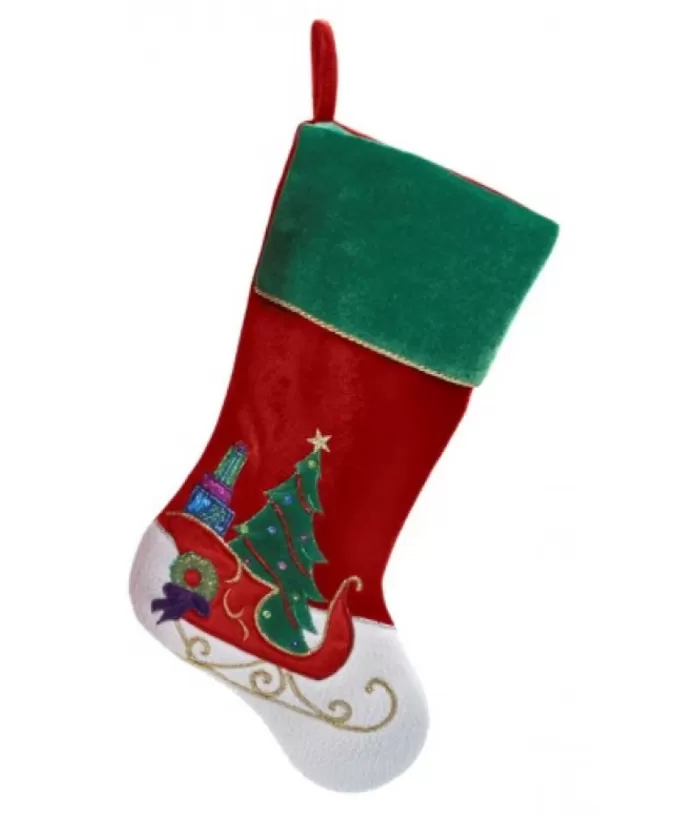 Boutique de Noël Red Sleigh Stocking