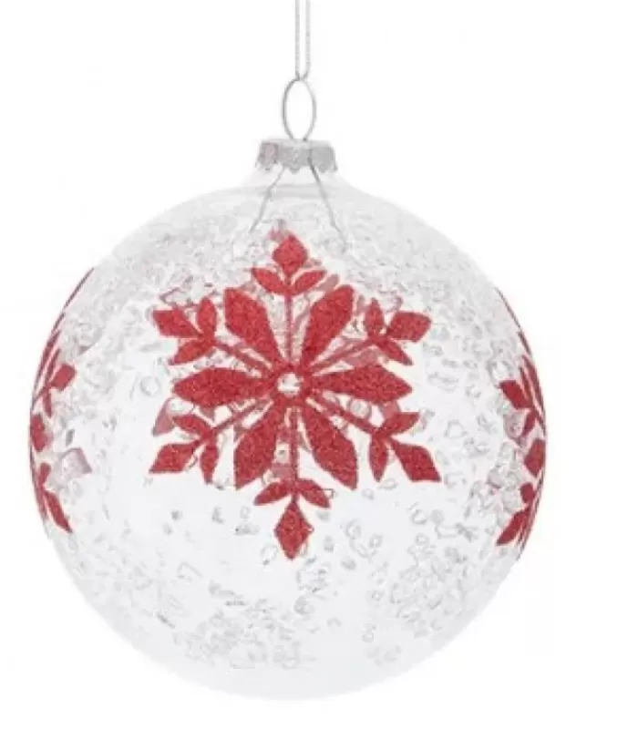 Boutique de Noël Red Snowflake Glass Ball