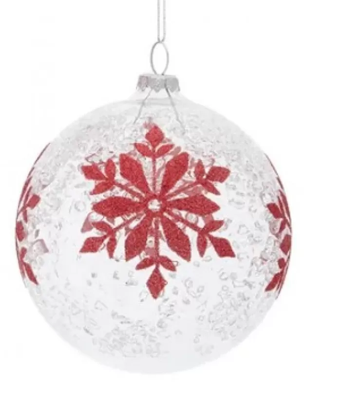 Boutique de Noël Flocons & Étoiles*Red Snowflake Glass Ball