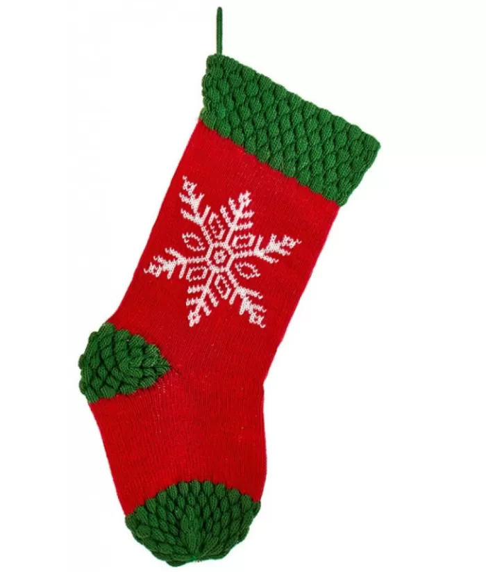 Boutique de Noël Red Stocking With Snowflake