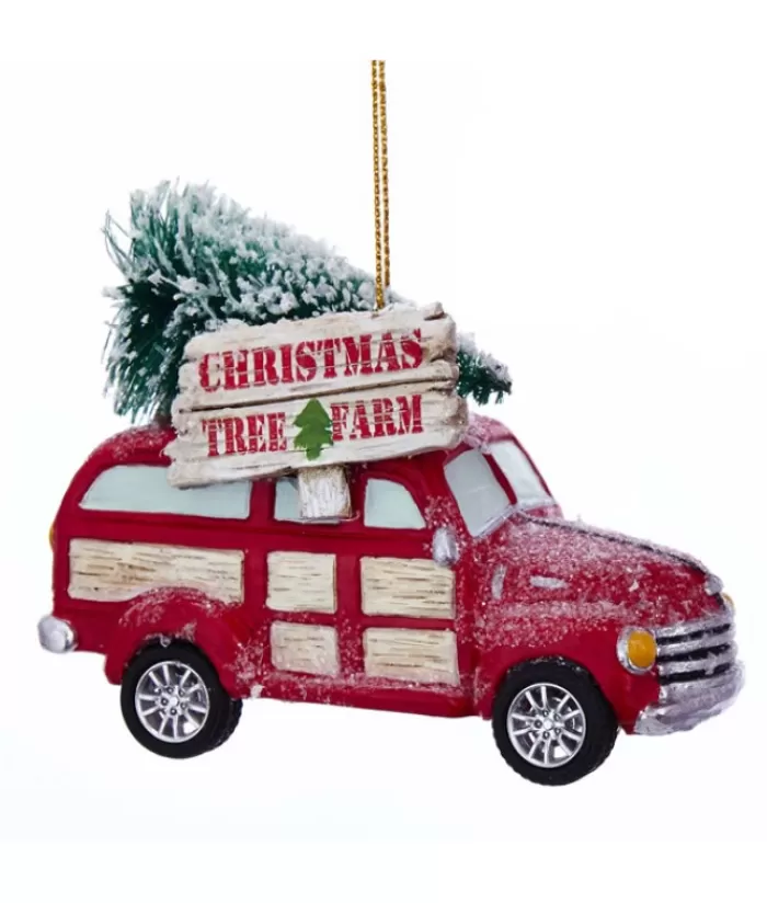 Boutique de Noël Divers*Red Truck With ''Christmas Tree Farm'' Ornament