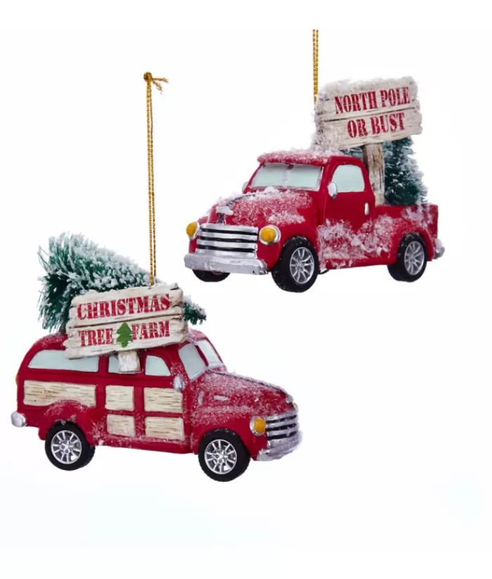 Boutique de Noël Divers*Red Truck With ''Christmas Tree Farm'' Ornament