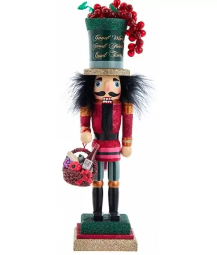 Boutique de Noël Red Wine Themed 14" Tall Nutcracker