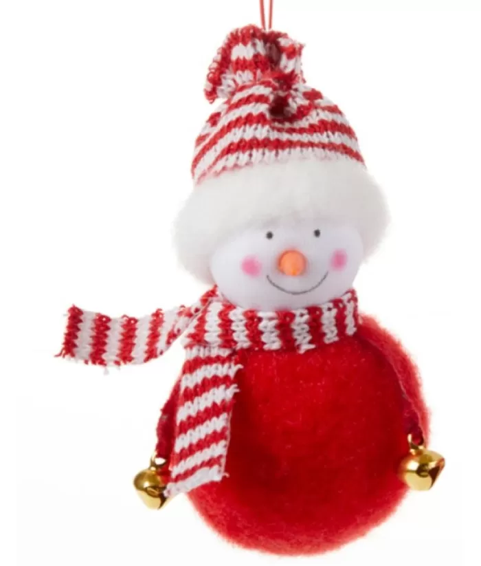 Boutique de Noël Round Fabric Snowman Ornament