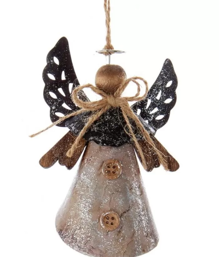 Boutique de Noël Rustic Angel With Black Wings Ornament