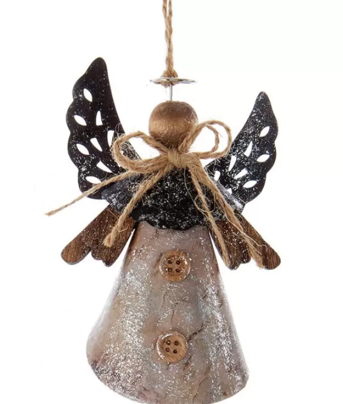 Boutique de Noël Anges & Père Noël*Rustic Angel With Black Wings Ornament