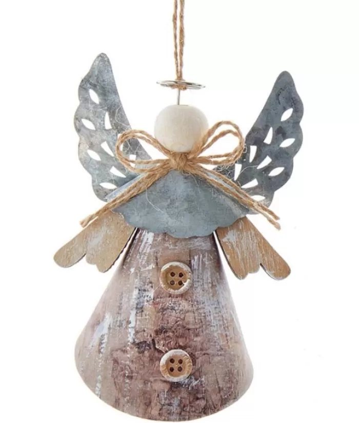 Boutique de Noël Rustic Angel With Silver Wings Ornament