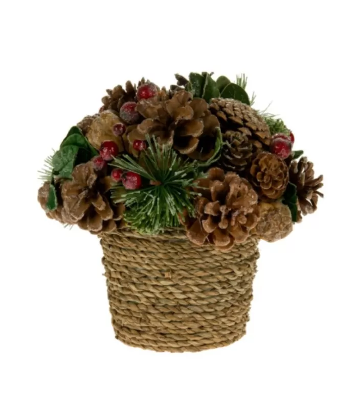 Boutique de Noël Rustic Pot With Pinecones