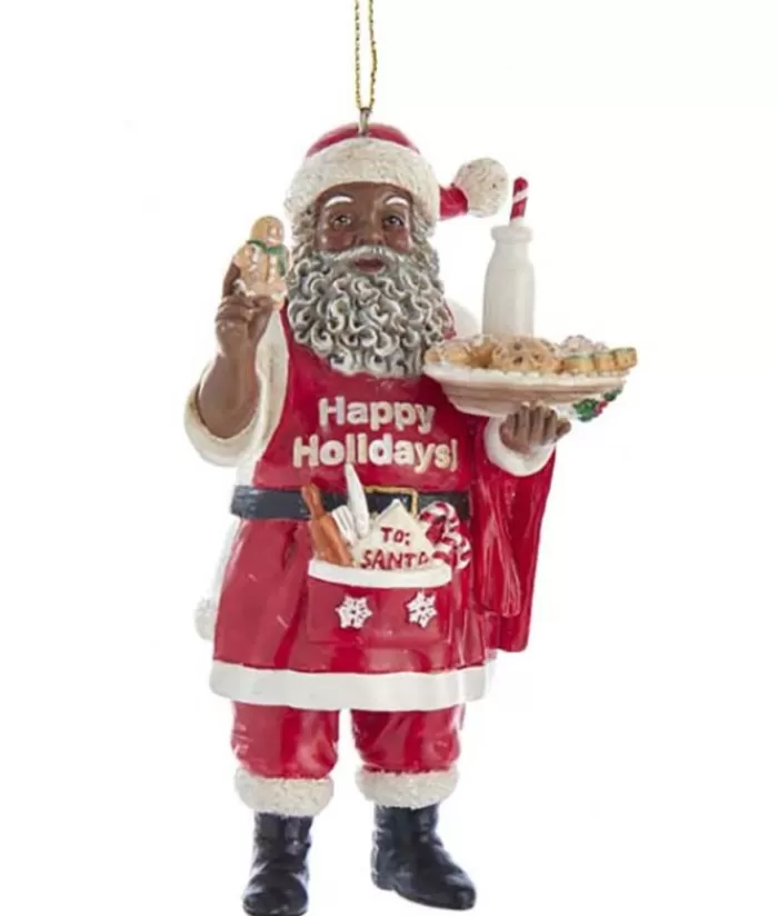 Boutique de Noël Nourriture & Breuvages*Santa With Cookies And Milk Ornament