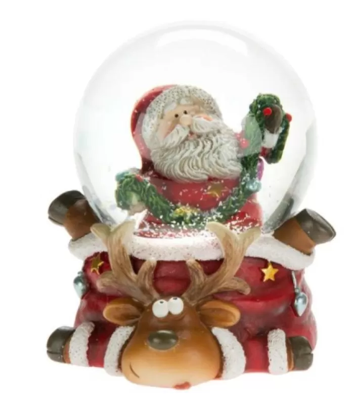 Boutique de Noël Boules De Neige*Santa With Garland Snowglobe