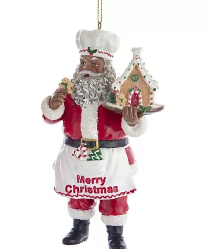 Boutique de Noël Nourriture & Breuvages*Santa With Gingerbread House Ornament