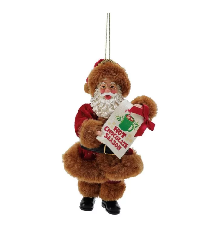 Boutique de Noël Nourriture & Breuvages*Santa With Hot Chocolate Pouch Ornament