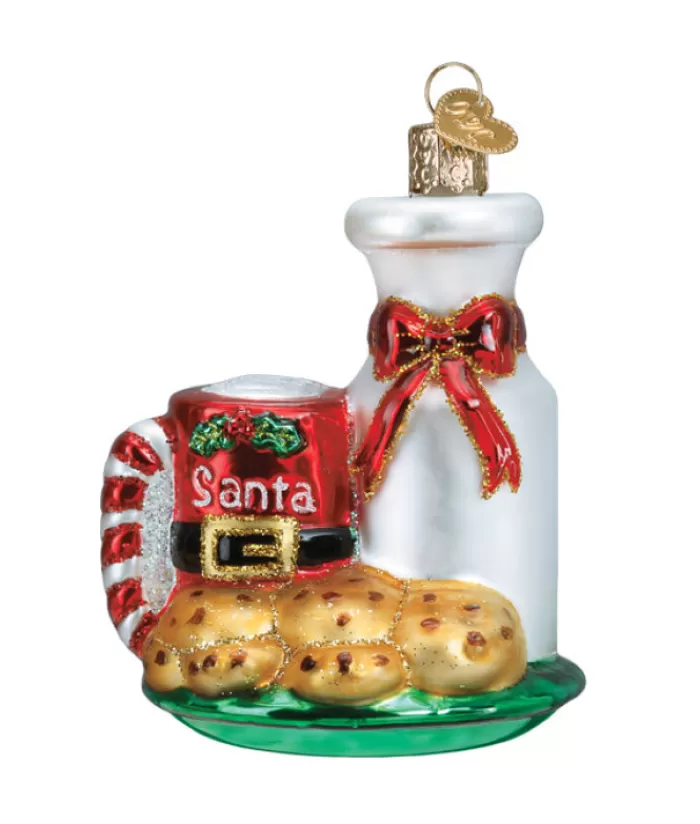 Boutique de Noël Nourriture & Breuvages*Santa'S Milk And Cookies Glass Ornament