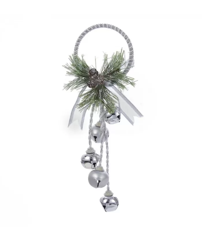 Boutique de Noël Silver And White Bell Door Hanger