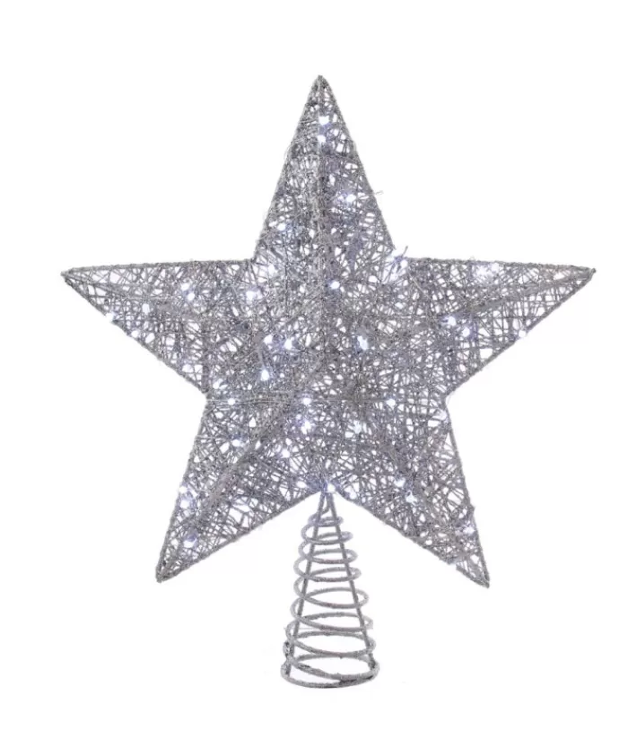 Boutique de Noël Étoiles & Cimes D'Arbres*Silver Star Tree Top Led