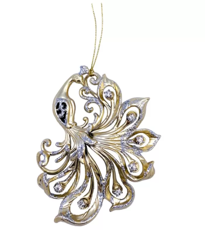 Boutique de Noël Silver/Gold Peacock Ornament