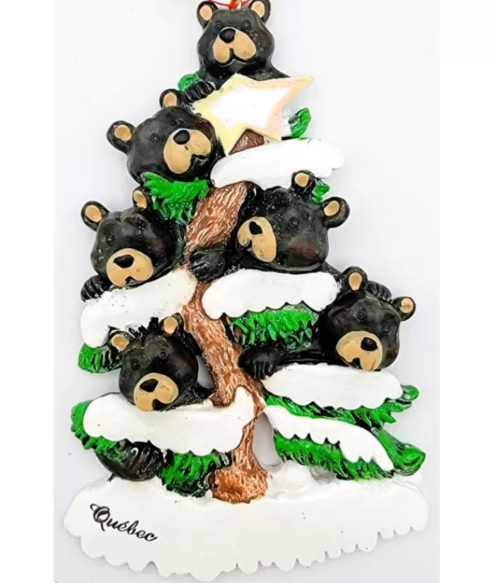 Boutique de Noël Animaux*Six Bears Family On Tree