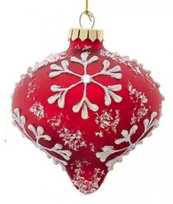 Boutique de Noël Snowflake Onion Glass Ornament