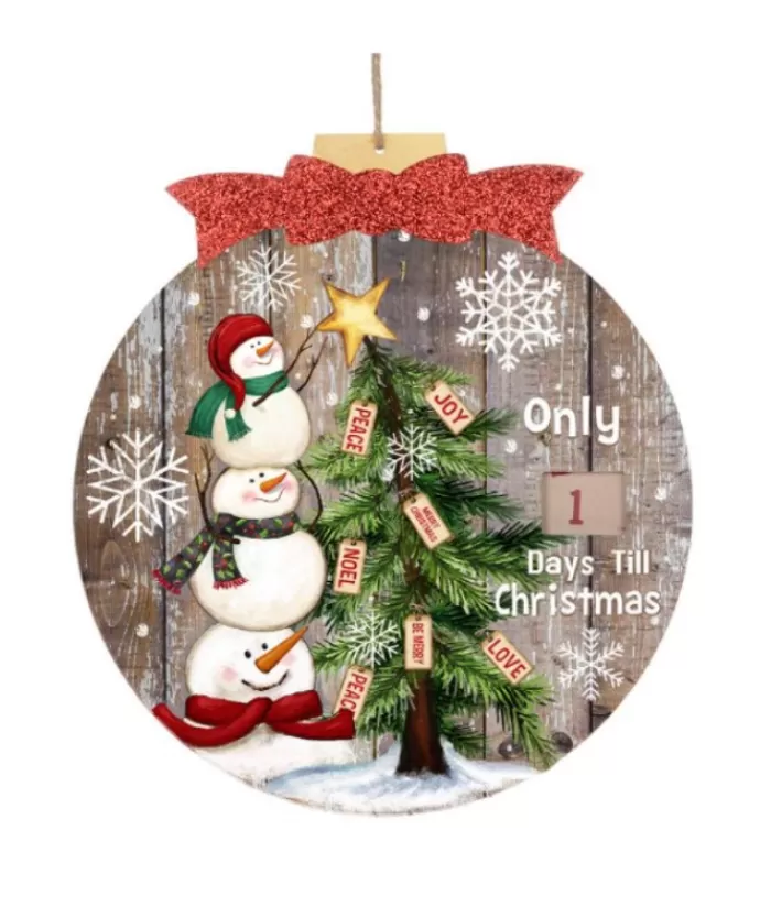 Boutique de Noël Divers*Snowman Countdown Door Hanging Sign