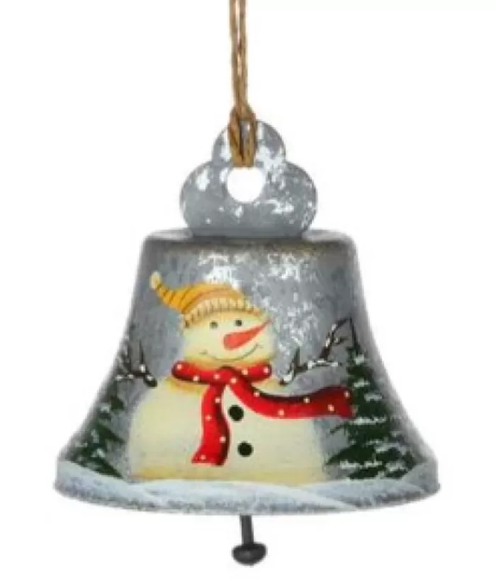 Boutique de Noël Bonhommes De Neige*Snowman Grey Bell Ornament