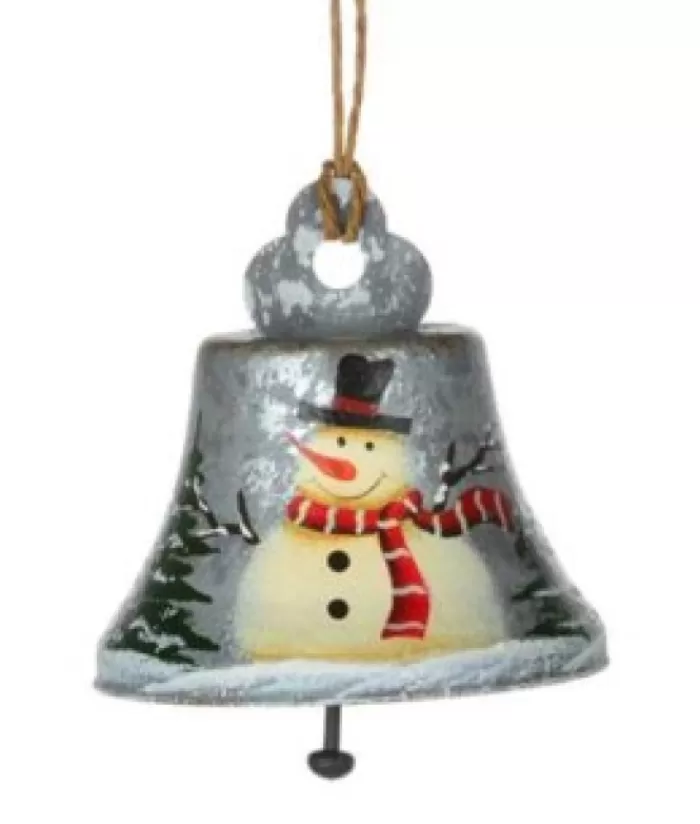 Boutique de Noël Cloches & Grelots*Snowman Grey Bell Ornament