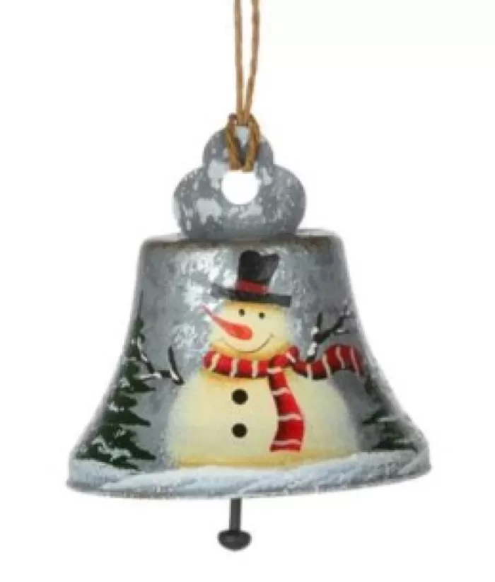 Boutique de Noël Snowman Grey Bell Ornament