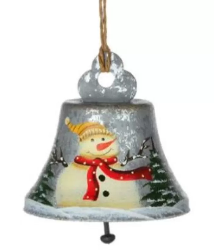 Boutique de Noël Snowman Grey Bell Ornament