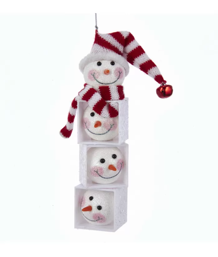 Boutique de Noël Anges & Père Noël*Snowman Head Blocks Ornament