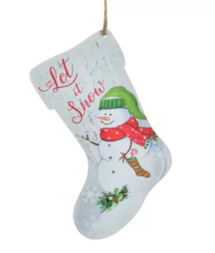 Boutique de Noël Snowman Metal Stocking