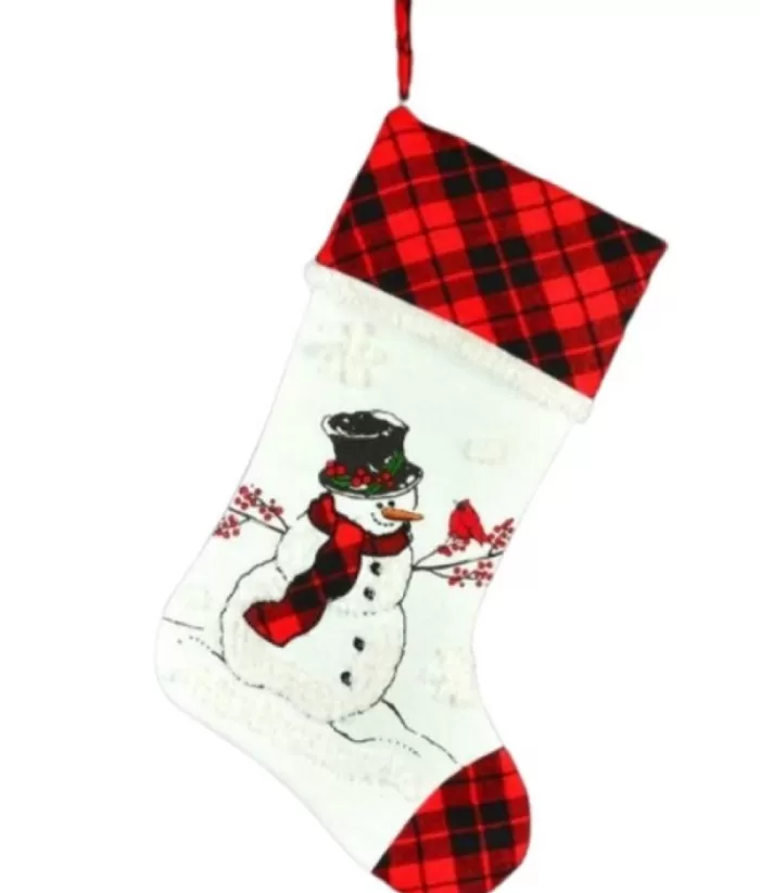 Boutique de Noël Snowman Plaid Stocking