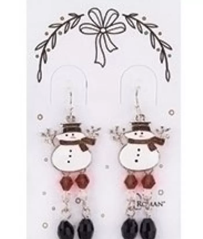 Boutique de Noël Snowman Shaped Earrings.