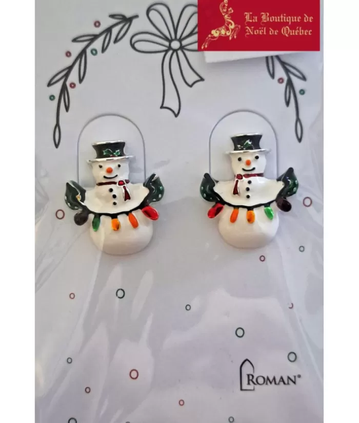 Boutique de Noël Snowman Shaped Earrings.