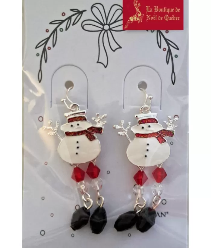 Boutique de Noël Snowman Shaped Earrings.