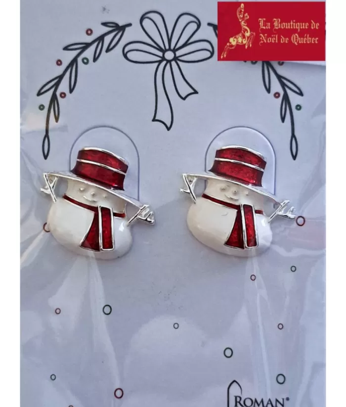 Boutique de Noël Snowman Shaped Earrings.