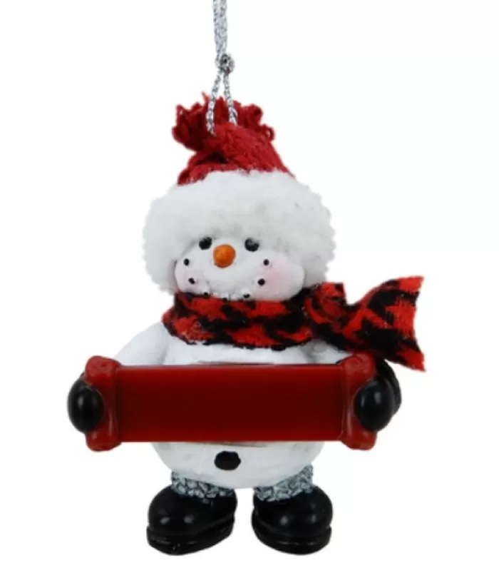 Boutique de Noël Bonhommes De Neige*Snowman With Banner, Personalisable Ornament