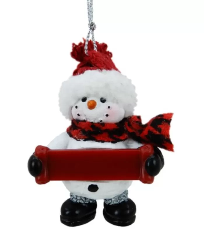 Boutique de Noël Snowman With Banner, Personalisable Ornament