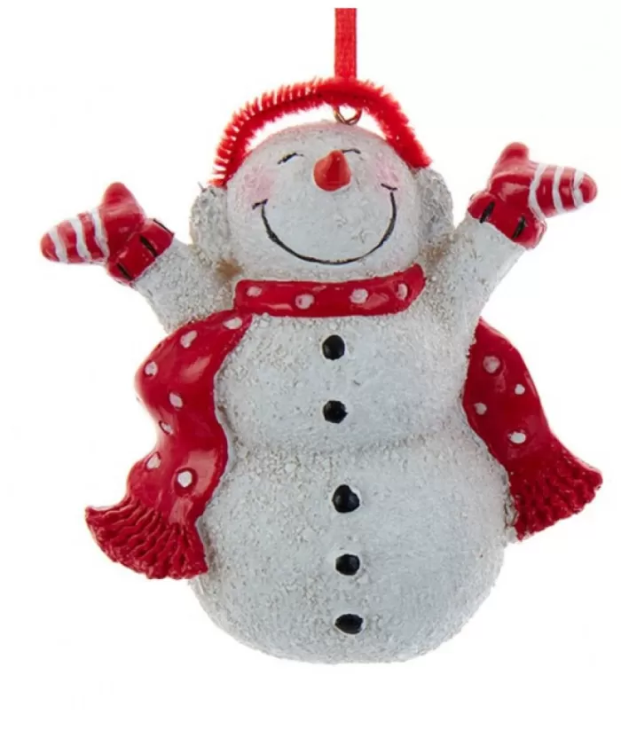 Boutique de Noël Snowman With Red Scarf Ornament