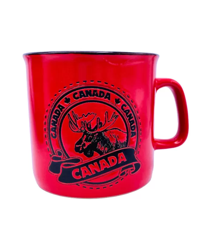 Boutique de Noël Vaisselle Souvenirs*Souvenir Mug Canada Moose Red, 10Oz